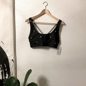 Spiritual Gangster strappy sports bra flower pattern NWT